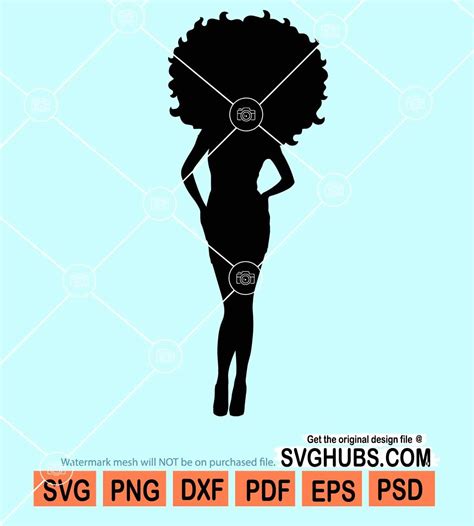 Sexy Afro Woman Silhouette Svg Black Girl Svg Cute Afro Queen Svg The