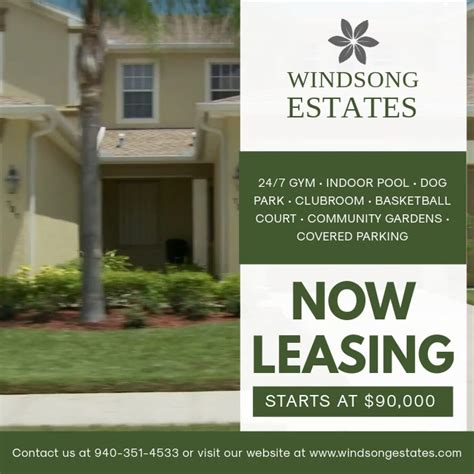 House Now Leasing Video Ad Template Postermywall