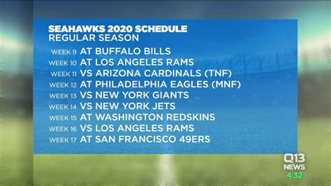 Seattle Seahawks Reveal 2020 Regular Season Schedule Offside