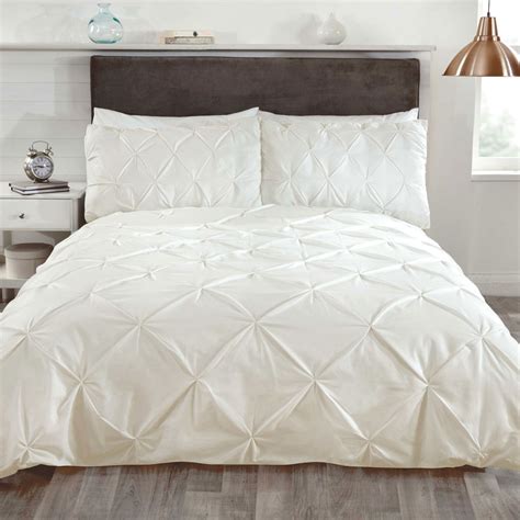 Balmoral Pin Tuck Cream King Size Duvet Cover Set Luxury Bedding Ebay