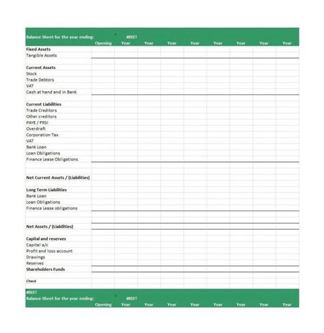 Personal Balance Sheet Template Excel ~ Addictionary