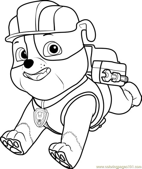 Rubble Coloring Page Free Paw Patrol Coloring Pages