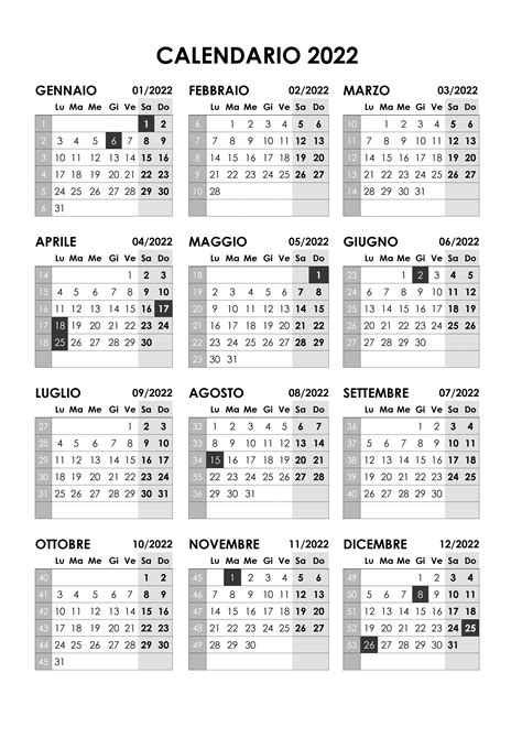 Calendario Annuale 2022 Da Scaricare E Stampare Photo
