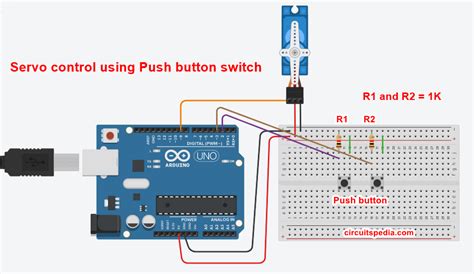 Arduino Servo Motor Control Using Potentiometer Push Button