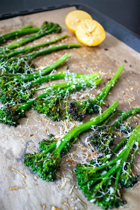 Oven Roasted Broccolini The Delicious Plate Rappini Recipes Entree