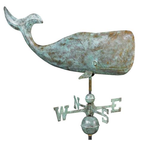 Whale Weathervane Blue Verde Copper New England Outdoor Sheds