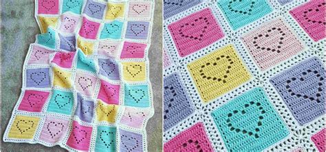 Crochet Baby Blanket Patterns Hearts Amelias Crochet