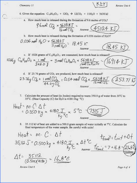 Density Calculations Worksheet Answer Key