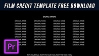 Free Premiere Pro Credits Template - Templates Printable