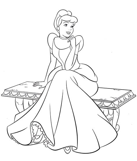 Coloring Pages Disney Cinderella Cinderella Dress Coloring Page