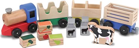 Melissa And Doug Wooden Farm Train Toy Set Priser