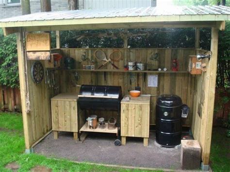 Savings spotlights · curbside pickup · everyday low prices Image result for diy grill shelter in 2020 | Bbq shed, Outdoor kitchen design, Shed plans