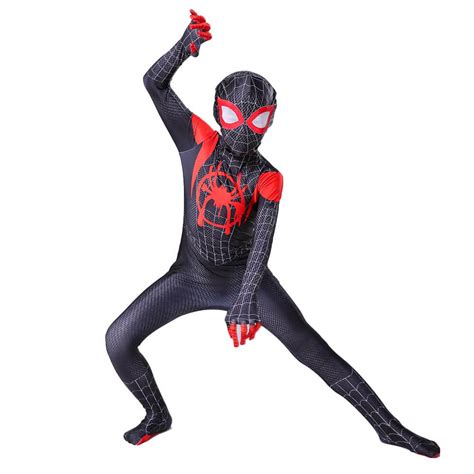 Kids Boy Miles Morales Costume Spider Man Into The Spider Verse Cosplay