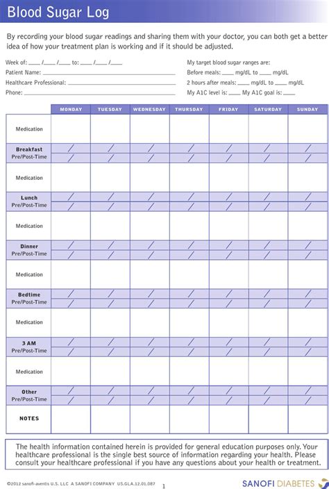 Blood Glucose Chart Template Free Download Speedy Template