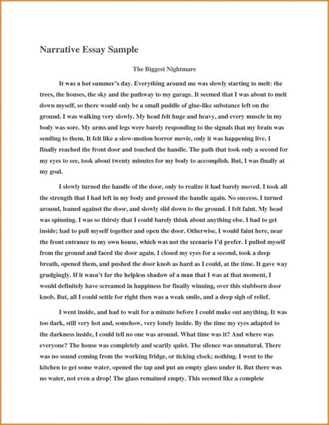 011 Essay Example Narrative Introduction Examples 7th Grade Writings
