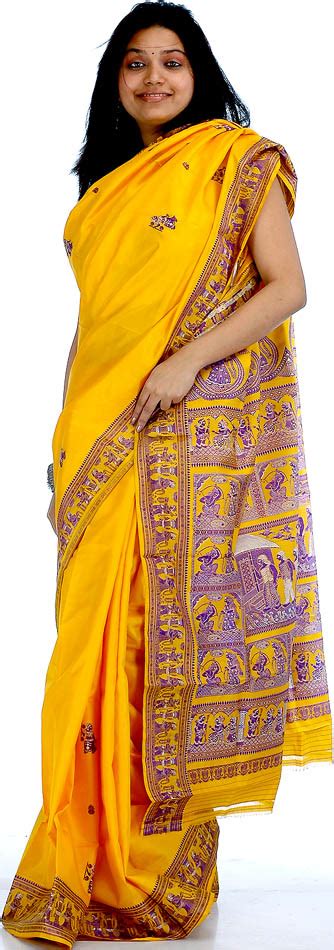 a baluchari sari with legend from the mahabharata exotic india art