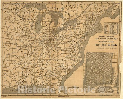 Historic 1850 Map Dinsmore And Companys New And Complete Map Of The