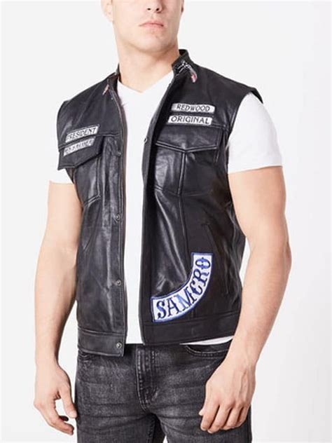 Jax Jackson Teller Sons Of Anarchy Motorcycle Leather Vest With Patches