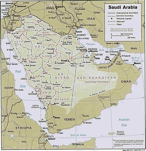 Detailed Road And Administrative Map Of Saudi Arabia Saudi Arabia