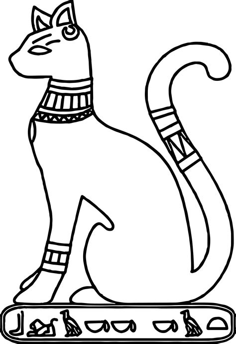 Ancient Egypt Cat Coloring Page With Images Egypt Crafts Egyptian