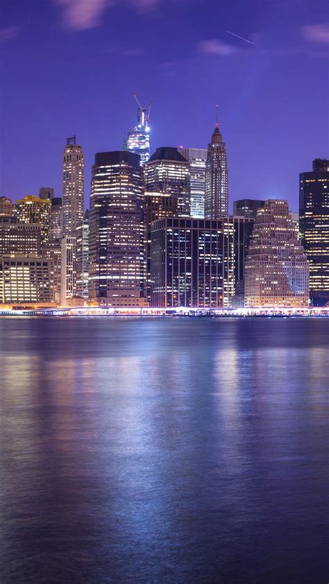 Purple New York City Skyline Wallpaper Backiee