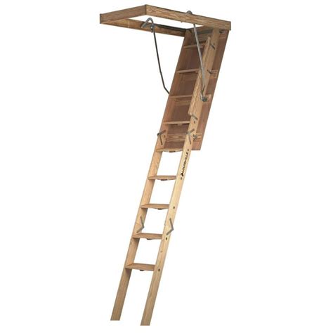 Louisville Champion 7 Ft To 8 Ft Capacity Wood Folding Attic Ladder At