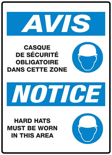Panneaux NORME OSHA Avis casque de sécurité obligatoire dans cette