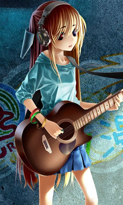 1280x2120 Anime Girl Guitar Grafitti 4k Iphone 6 Hd 4k Wallpapers