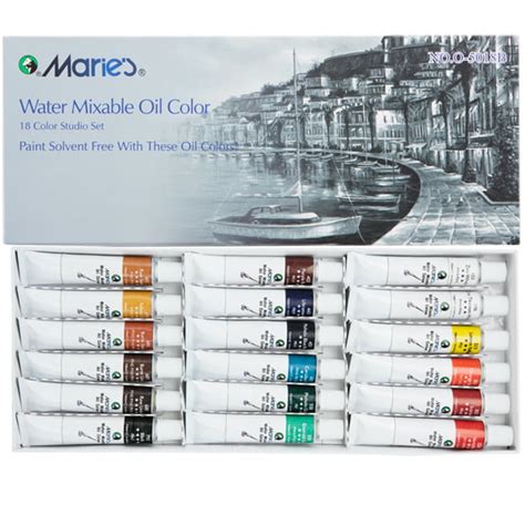Maries Water Soluble Oil Color Paint Set 12ml Tubes Solvent Free
