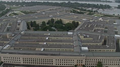 48k Stock Footage Aerial Video Orbiting The Pentagon Washington Dc
