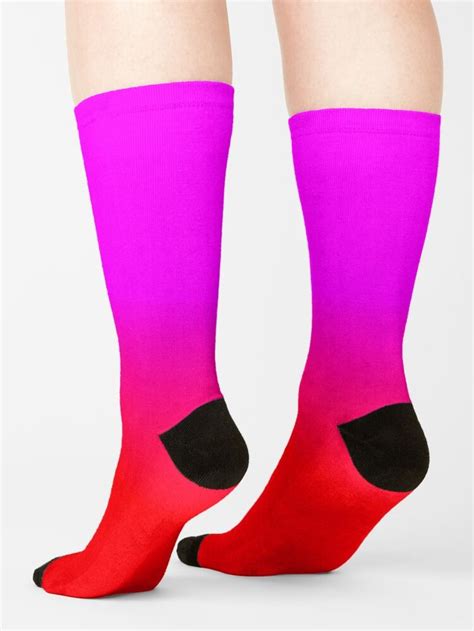Neon Red Fire And Hot Pink Ombre Shade Color Fade Socks By Podartist