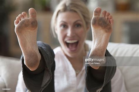 Young Woman With Dirty Feet Photo Getty Images