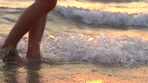 Bare Foot On The Sand Beach 1920x1080 30p Tripod Stock Footage