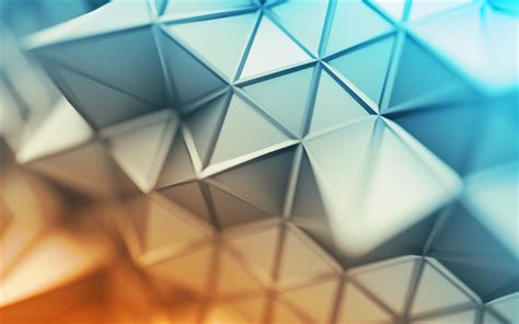 Download Wallpapers 3d Blue Background 3d Triangles Creative Art