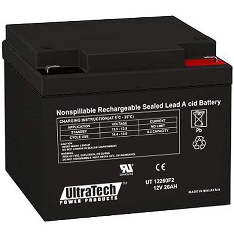 Ultratech Im 12260f2 12v 26ah Sla Battery F2 Terminal