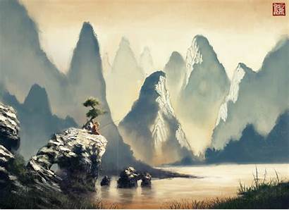 Oriental Landscape Fantasy Wallpapers Backgrounds Desktop Chinese