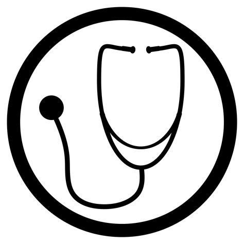 Stethoscope Black White Icon Vector By 09910190 Thehungryjpeg