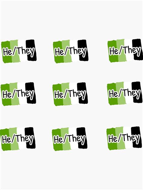 Hethey Aromantic Flag Pronoun Sticker Pack Sticker For Sale By