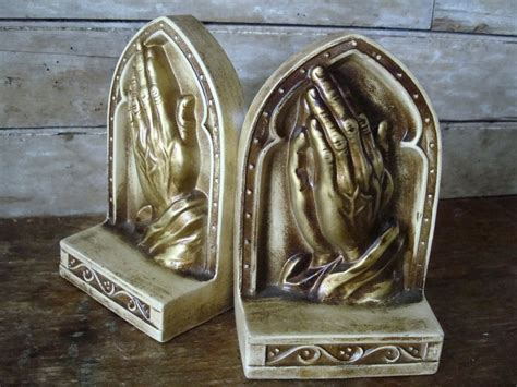 Vintage Religious Bookends Praying Hands