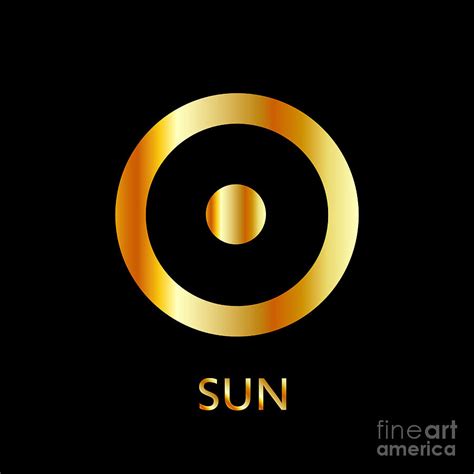 Zodiac And Astrology Symbol Of The Planet Sun In Gold Colors