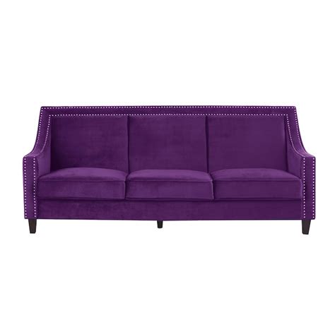 Chic Home Design Camren 85 In Modern Purple Velvet 3 Seater Sofa In The