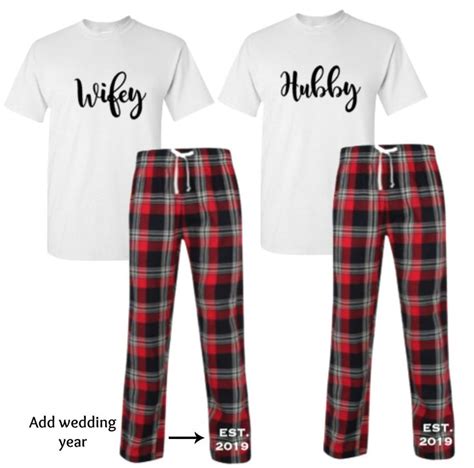 Wifey Hubby Pyjamas Wedding Pyjamas Matching Pyjamas Wedding Night