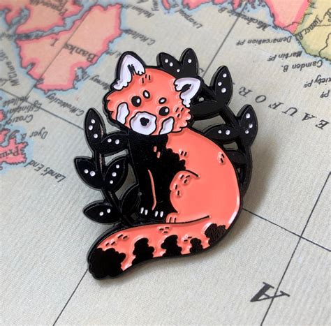 Red Panda Enamel Pin Badge Etsy Uk