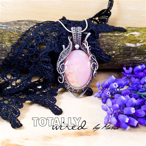 Sterling Silver And Pink Opal Pendant Trendy Statement Necklace