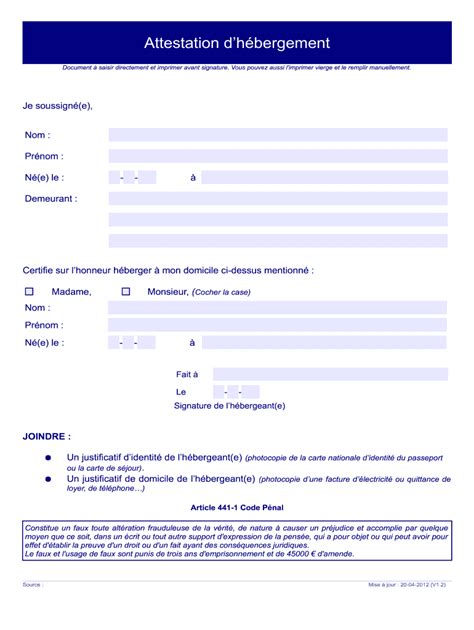 Attestation Dhébergement Fill Out And Sign Online Dochub