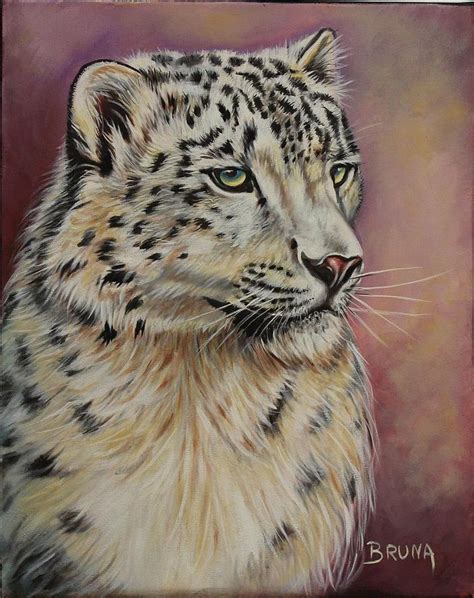 Snow Leopard Portrait Painting By Bruna Christian Fine Art America