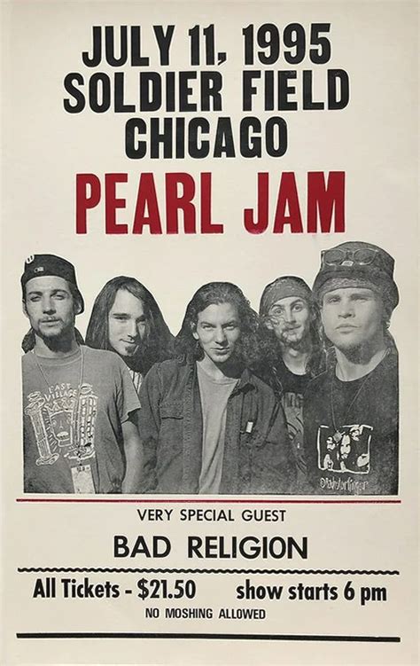 An Old Concert Poster For Pearl Jam Featuring The Bands First Show In