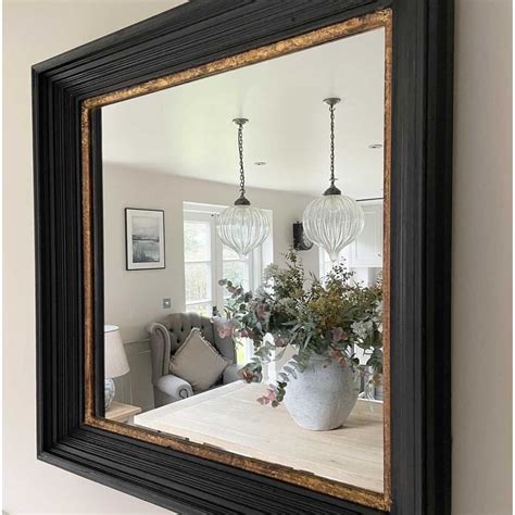 Large Black And Gold Square Mirror Home And Lifestyle From The Luxe