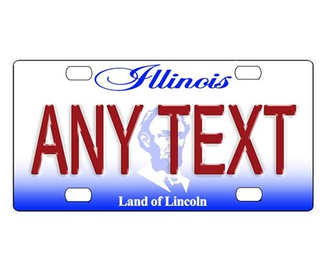 Personalized State License Plate Illinois Novelty Etsy