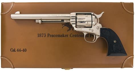 Cased Nickel Plated Colt Frontier Six Shooter Peacemaker Centennial